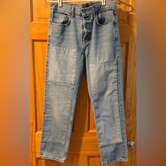 B SIDES Denim - B Sides Patchwork Straight Leg Ankle Jean. Size 27